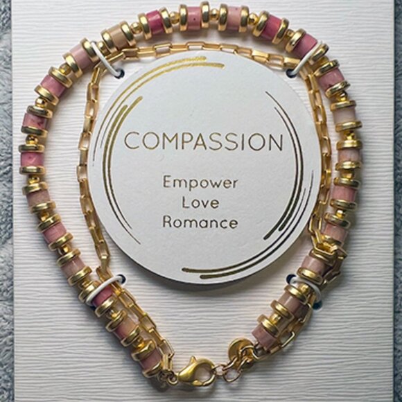 Unwritten - Compassion Empower Gold Beaded Bracelet - NWT - Picture 1 of 5
